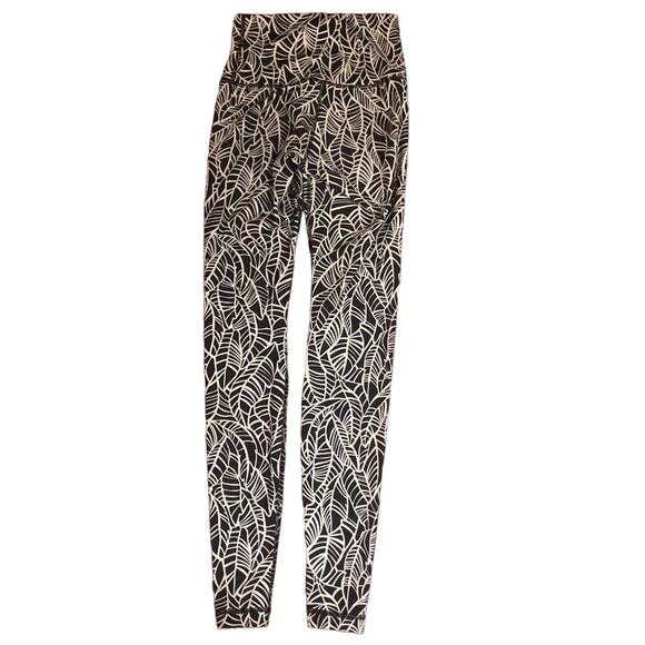 Lululemon Wunder Under Luxtreme Pretty Palm Black Angel Wing White 4 - Picture 3 of 8